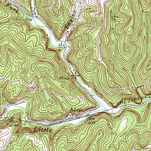 Topographic Map of Aden School (historical), KY