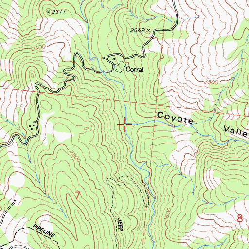Topographic Map of Coyote Valley, CA