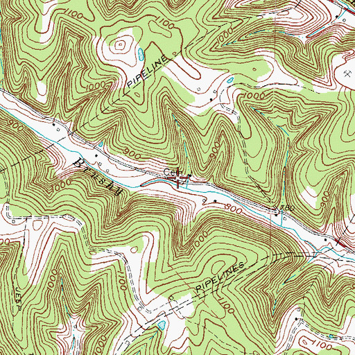 Topographic Map of Brushy School (historical), KY