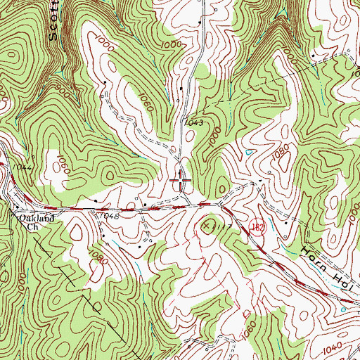 Topographic Map of Oakland School (historical), KY