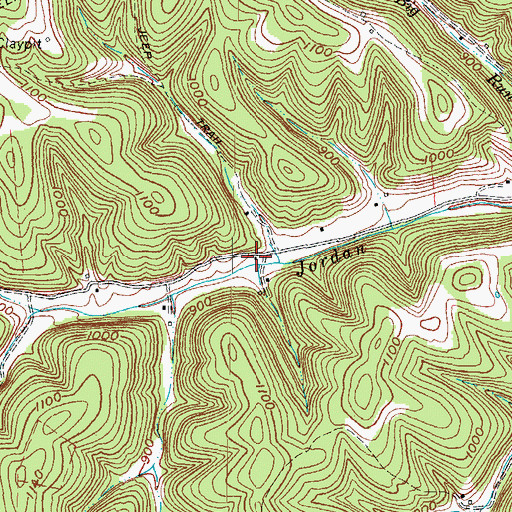 Topographic Map of Jordan Fork School (historical), KY