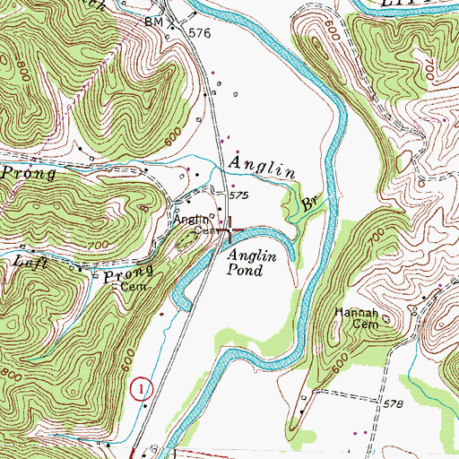 Topographic Map of Anglin School (historical), KY