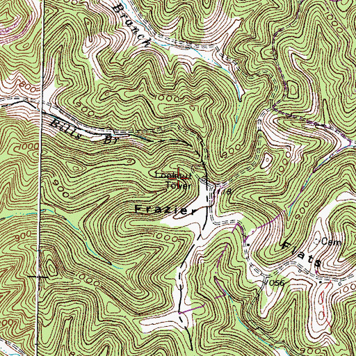 Topographic Map of Frazier Flat Lookout Tower, KY