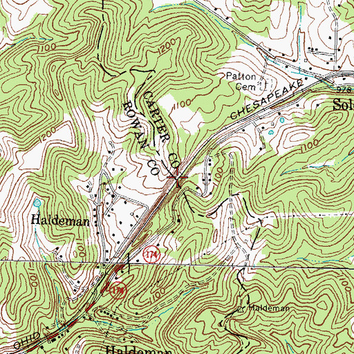 Topographic Map of Triplet Tunnel, KY
