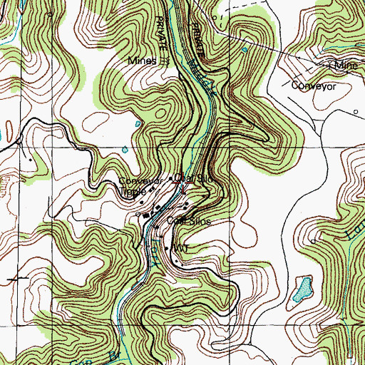 Topographic Map of Buck Horn Branch, KY