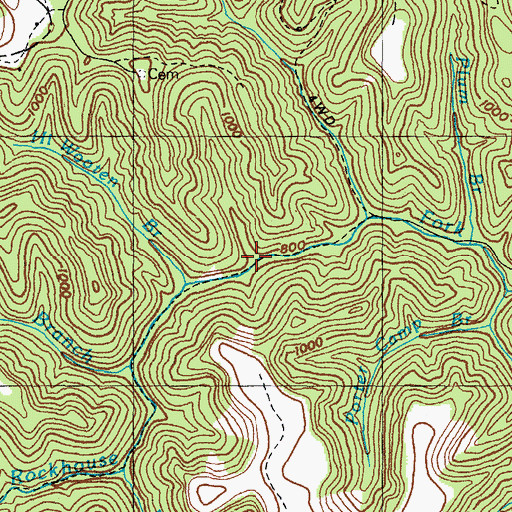Topographic Map of Buck Horn Hollow, KY