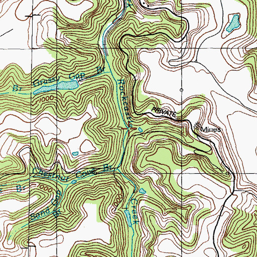 Topographic Map of Letter Gap Branch, KY