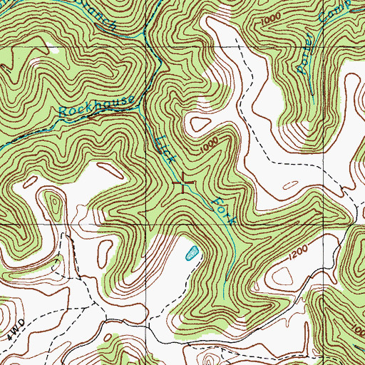 Topographic Map of Right Fork Lick Branch, KY