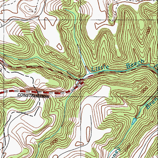 Topographic Map of Road Gap Branch, KY