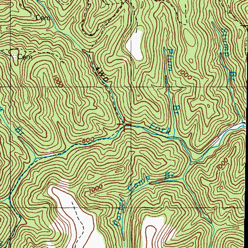 Topographic Map of Rush Fork, KY