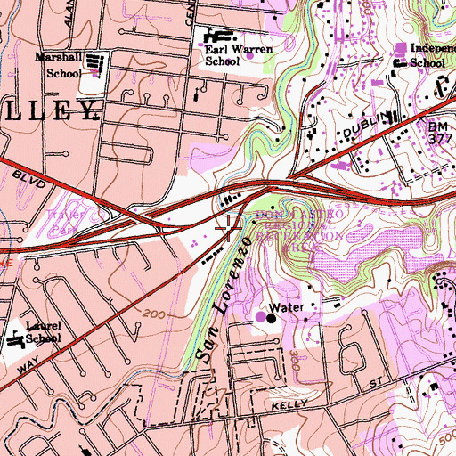 Topographic Map of Crow Creek, CA