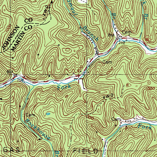 Topographic Map of Spruce Pin Branch, KY