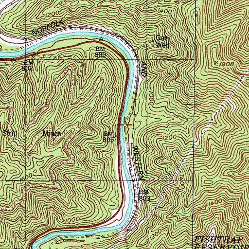Topographic Map of Camp Evangel, KY