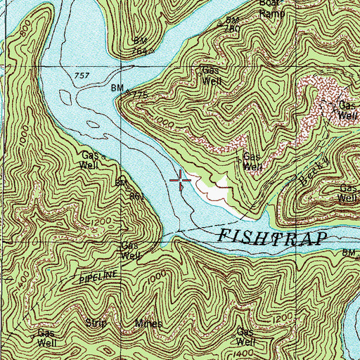 Topographic Map of Grange Store Post Office (historical), KY
