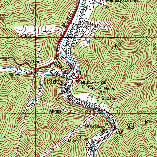 Topographic Map of Jerry Bottom, KY