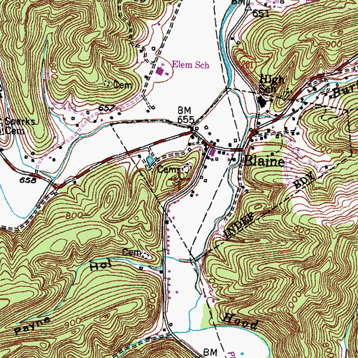 Topographic Map of Griffith Cemetery, KY