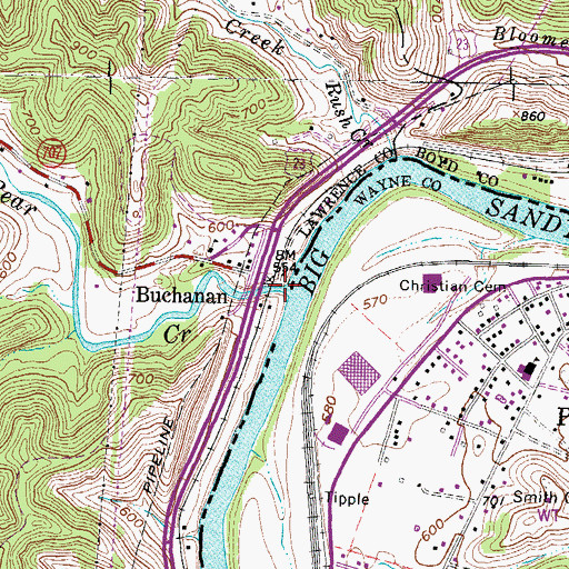 Topographic Map of Mouth of Bear (historical), KY