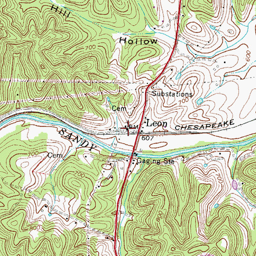 Topographic Map of Hudgins Hill Baptist Church, KY