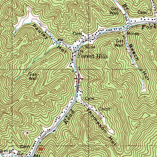 Topographic Map of Road Fork (historical), KY