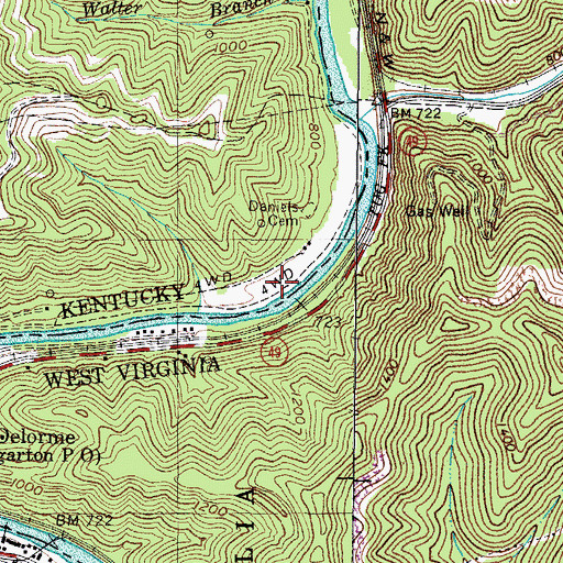 Topographic Map of Walters Bend, KY