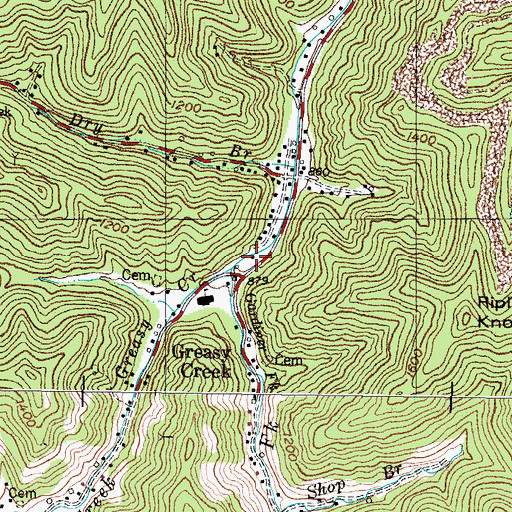 Topographic Map of Alka Post Office (historical), KY