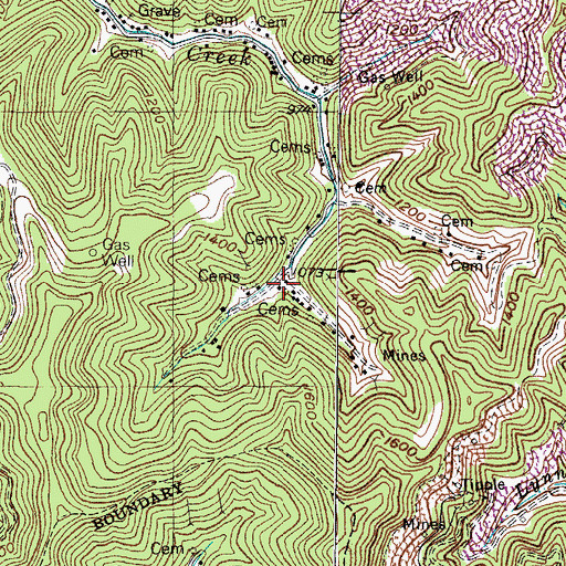 Topographic Map of Arrow (historical), KY