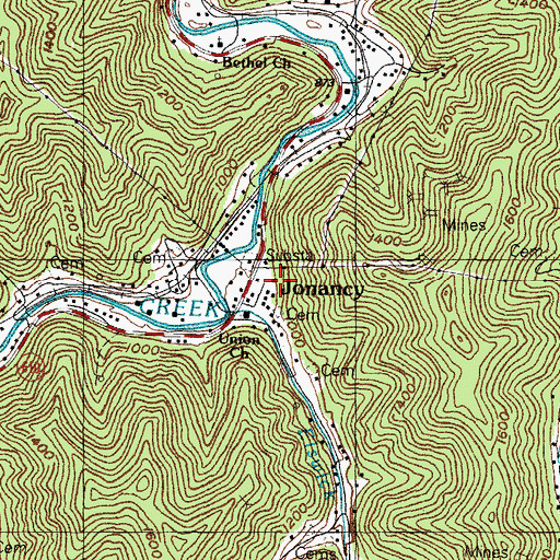 Topographic Map of Beatrice Post Office (historical), KY