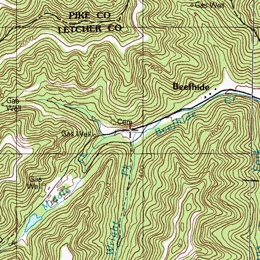 Topographic Map of Beefhide Post Office (historical), KY