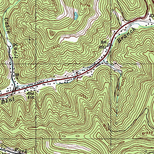 Topographic Map of Bent Branch School (historical), KY