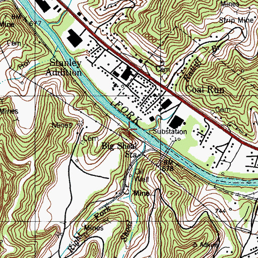 Topographic Map of Big Shoal (historical), KY