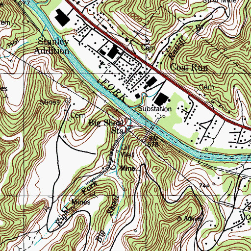 Topographic Map of Big Shoal Post Office (historical), KY
