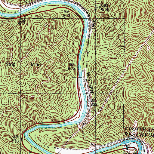 Topographic Map of Biggs Post Office (historical), KY