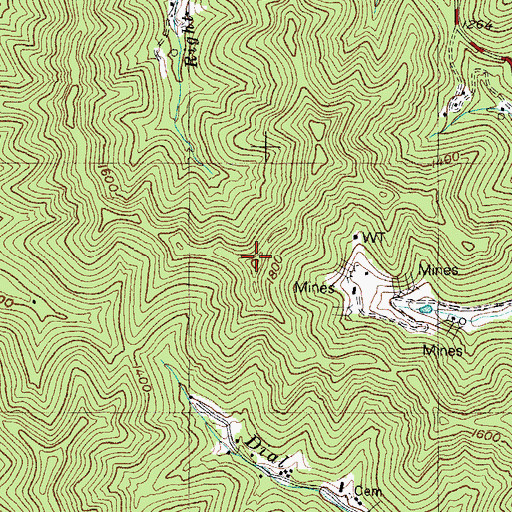 Topographic Map of Blackberry Mountain, KY