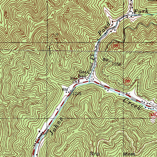 Topographic Map of Edo Church, KY