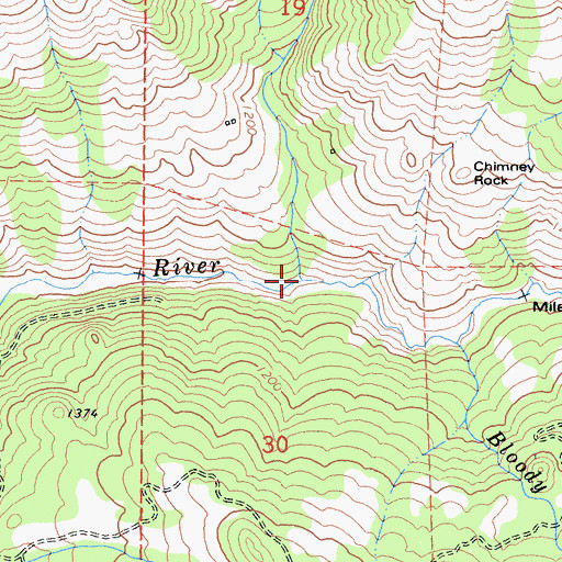 Topographic Map of Danger Creek, CA