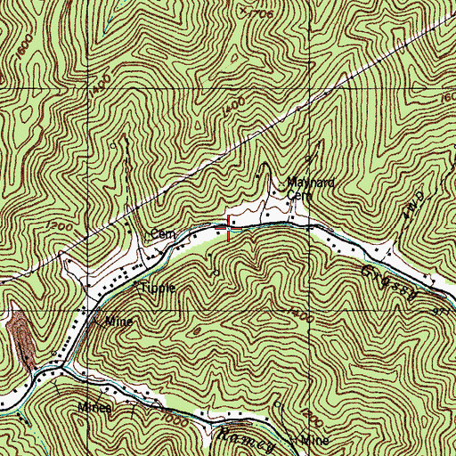 Topographic Map of Grassy Branch School (historical), KY