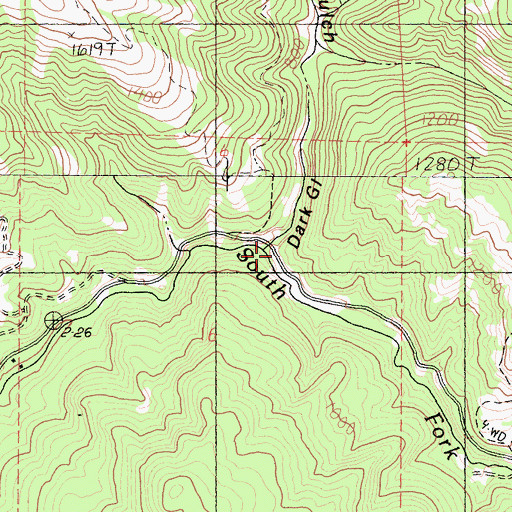 Topographic Map of Dark Gulch, CA