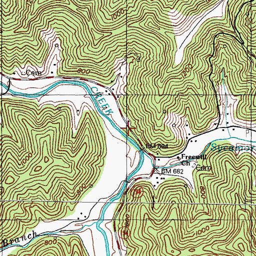 Topographic Map of Gulnare School (historical), KY