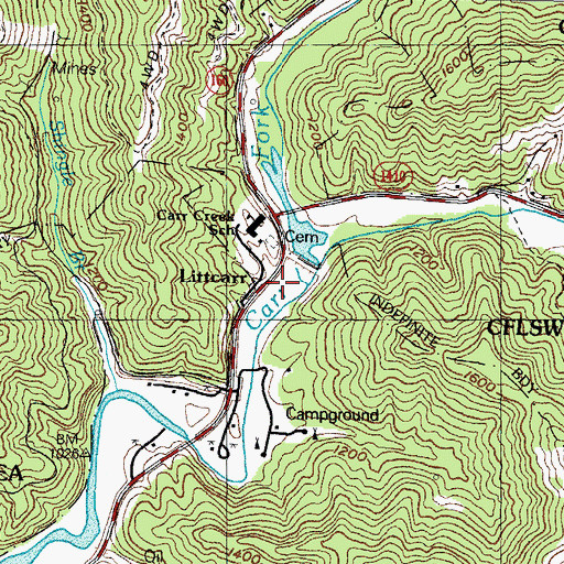 Topographic Map of Addie-Litcar Post Office (historical), KY