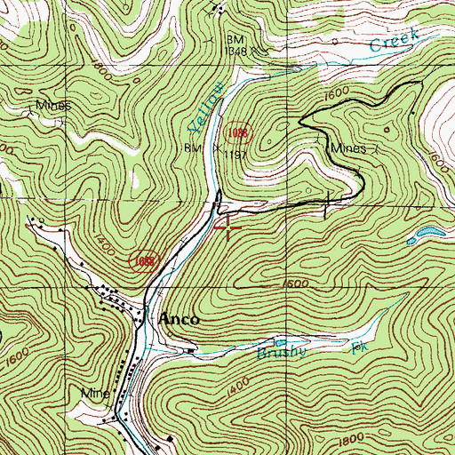 Topographic Map of Anco Post Office (historical), KY