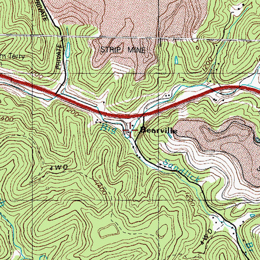 Topographic Map of Big Branch School Number Eight (historical), KY