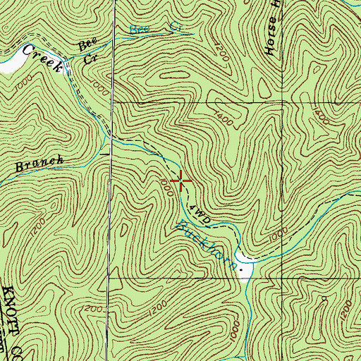 Topographic Map of Buckhorn (historical), KY
