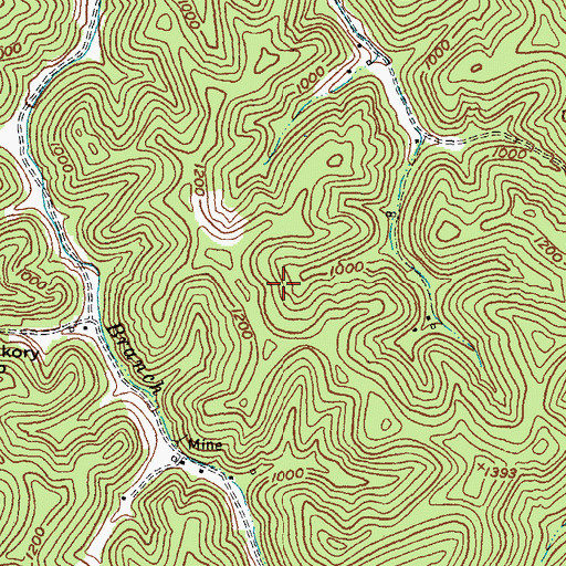Topographic Map of Buckhorn Post Office (historical), KY