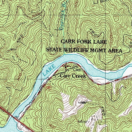 Topographic Map of Carr Creek School (historical), KY