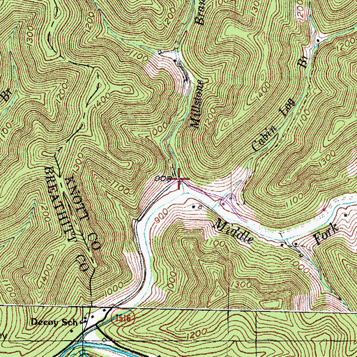 Topographic Map of Decoy Post Office (historical), KY
