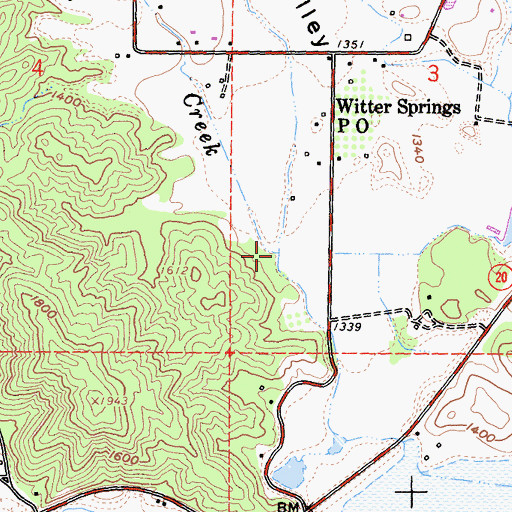 Topographic Map of Dayle Creek, CA