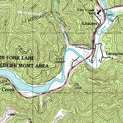 Topographic Map of Hemelock Post Office (historical), KY