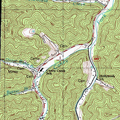 Topographic Map of Hemp Patch Bottom (historical), KY