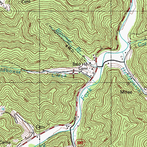 Topographic Map of Holly Bush Post Office (historical), KY