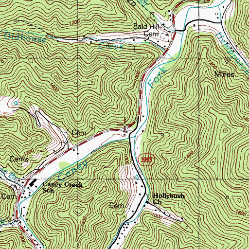 Topographic Map of Holly Bush School (historical), KY